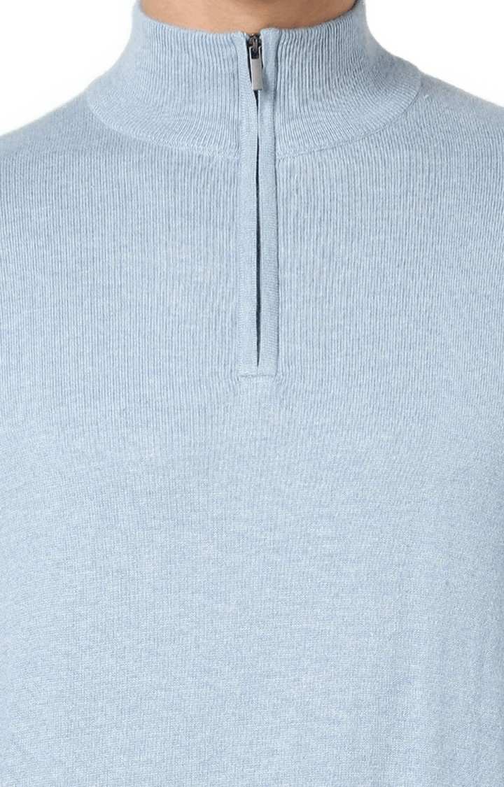 Men's Blue Solid Sweatshirts
