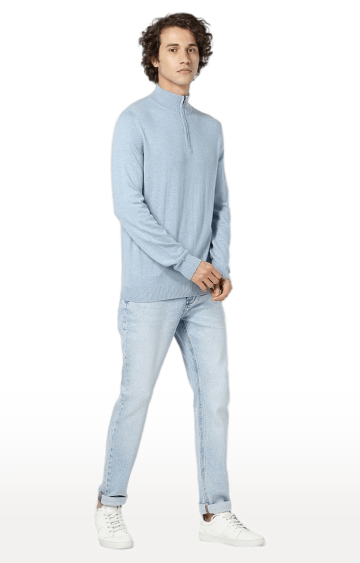 celio | Men's Blue Solid Sweatshirts 1