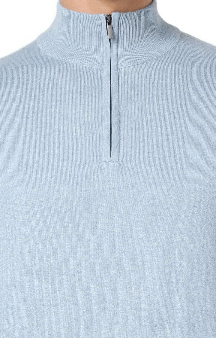 celio | Men's Blue Solid Sweatshirts 4