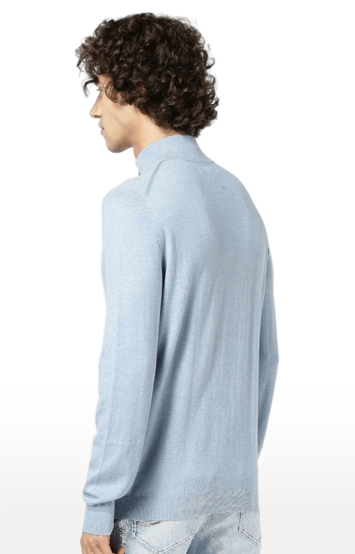 celio | Men's Blue Solid Sweatshirts 3