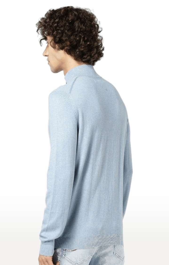 Men's Blue Solid Sweatshirts