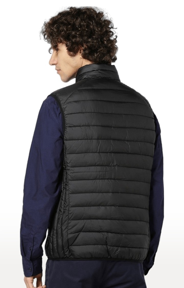 Men's Black Solid Gilet