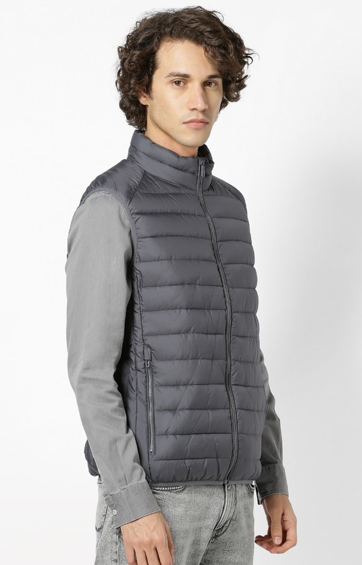 Men's Grey Solid Gilet