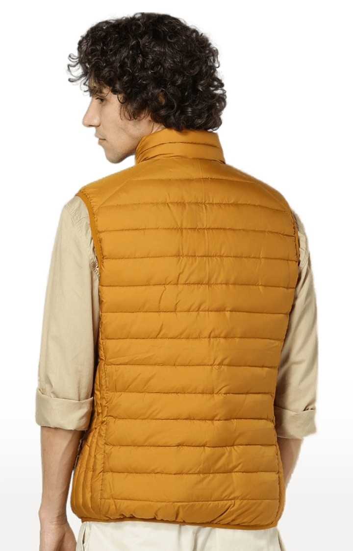 Men's Yellow Solid Gilet