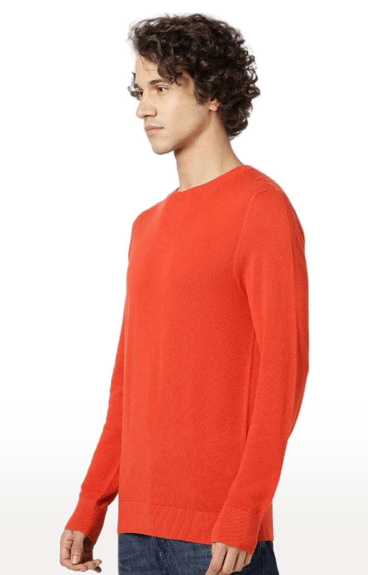 celio | Men's Orange Solid Sweaters 2