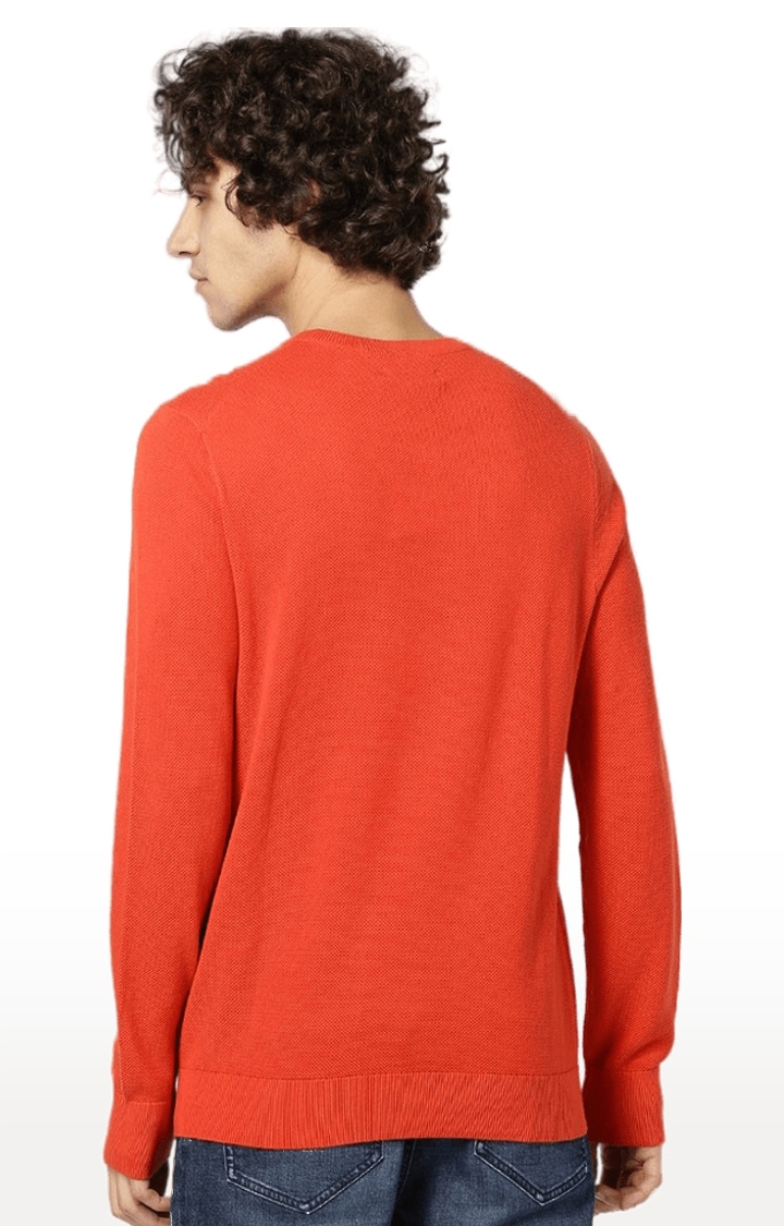 celio | Men's Orange Solid Sweaters 3