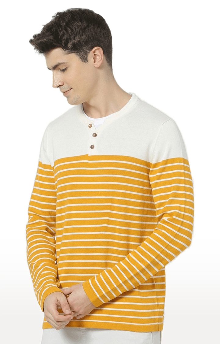 Men's Yellow Striped Sweatshirts