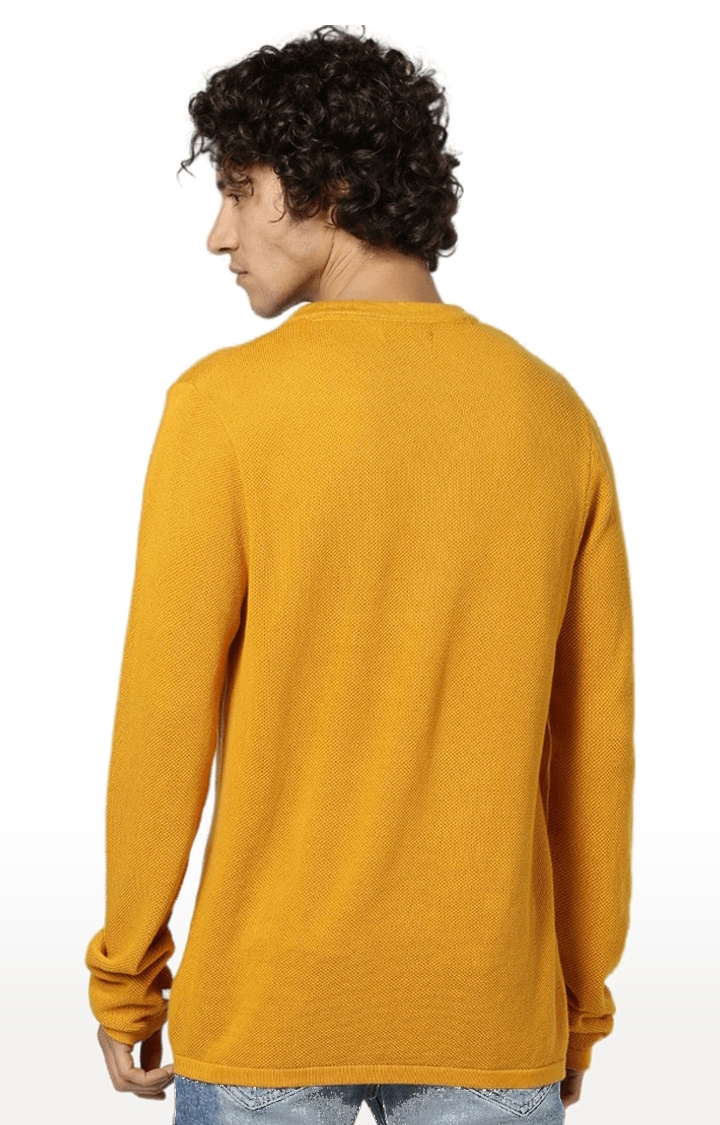Men's Yellow Solid Sweatshirts