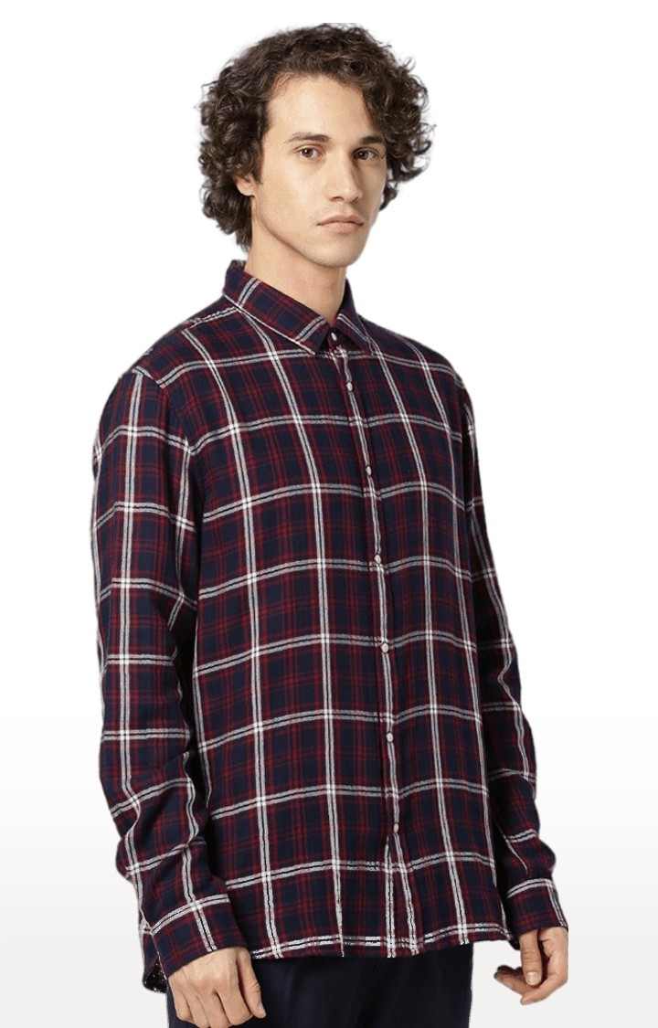 Men's Red Checked Casual Shirts