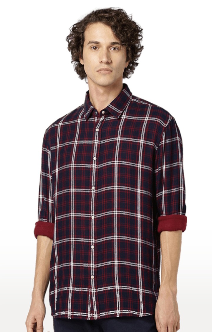 celio | Men's Red Checked Casual Shirts