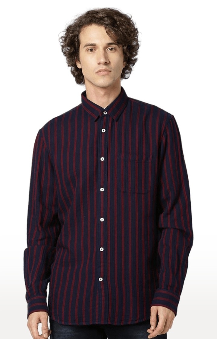 Men's Blue Striped Casual Shirts