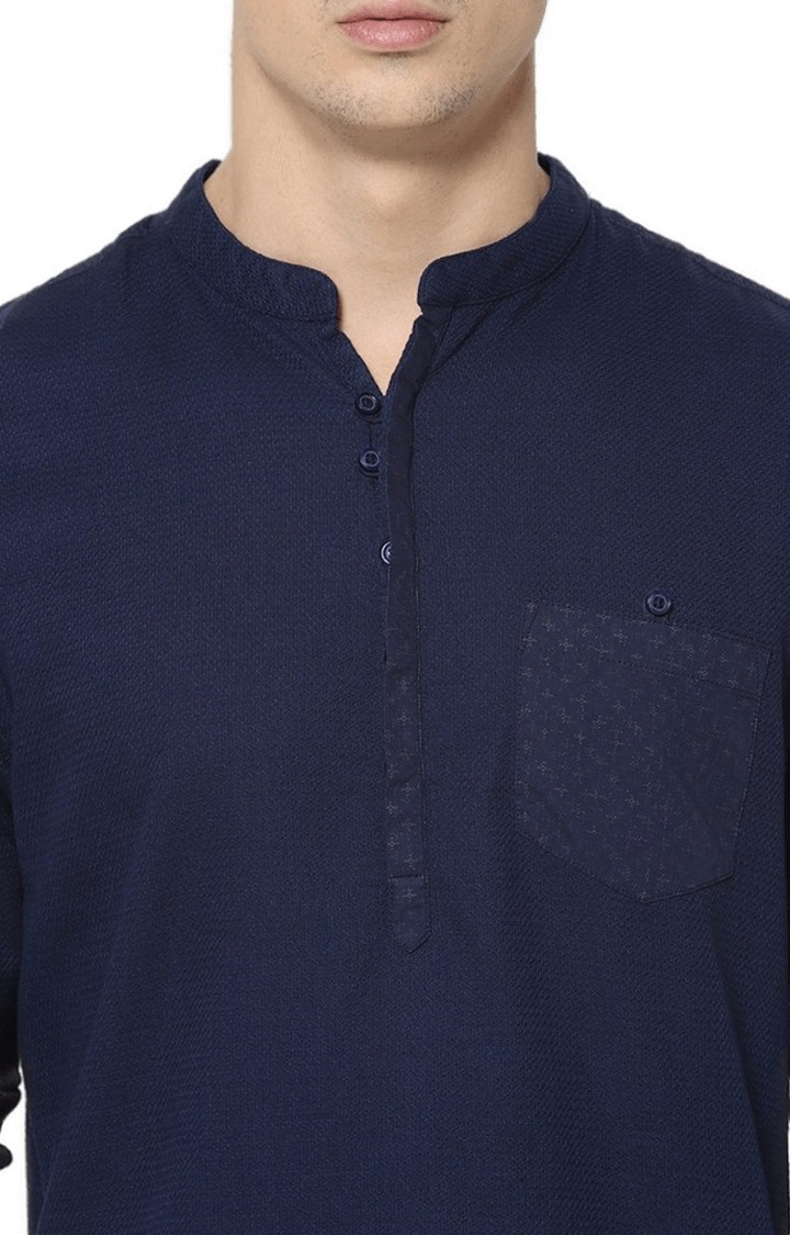 celio | Men's Blue Solid Casual Shirts 4