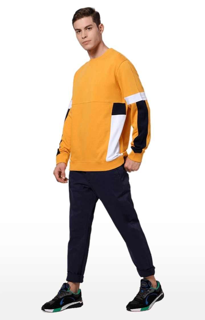 Men's Yellow Colourblock Sweatshirts