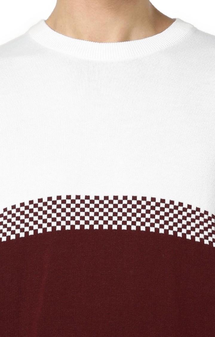 Men's Red Colourblock Sweaters