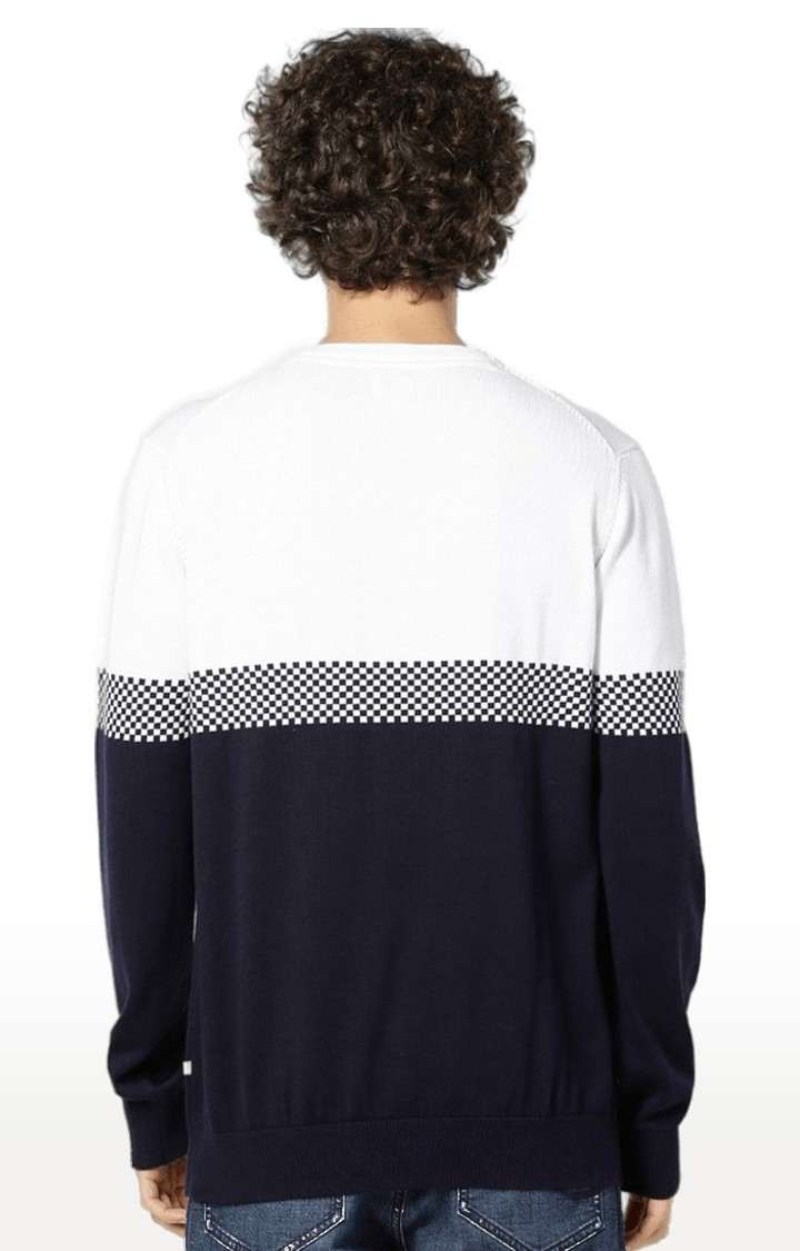 Men's Blue Colourblock Sweaters