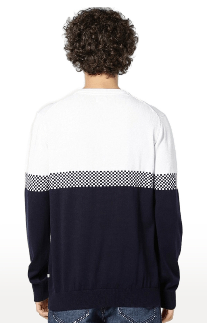 celio | Men's Blue Colourblock Sweaters 3