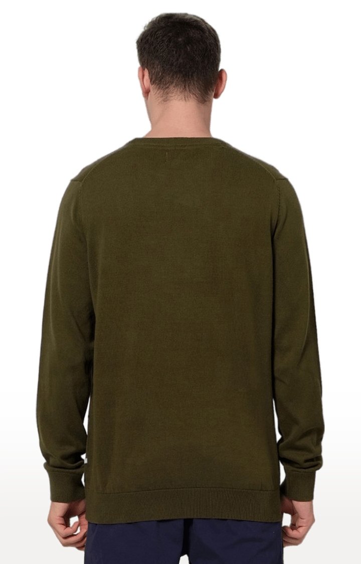 celio | Men's Green Printed Sweaters 3