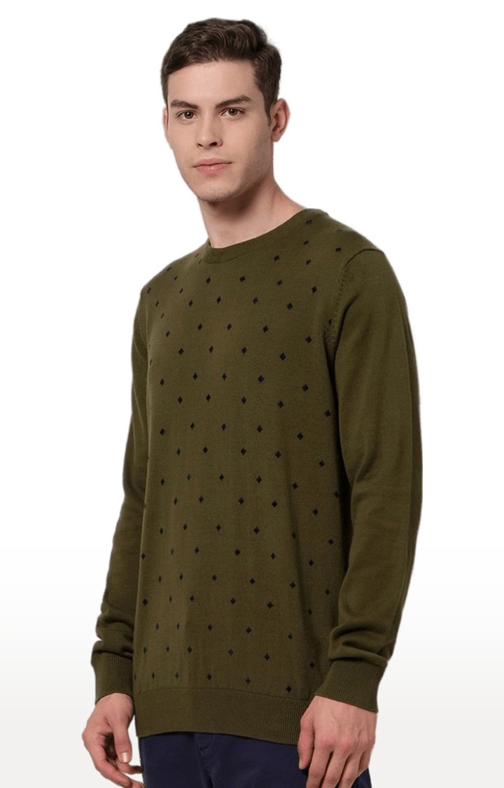 Men's Green Printed Sweaters