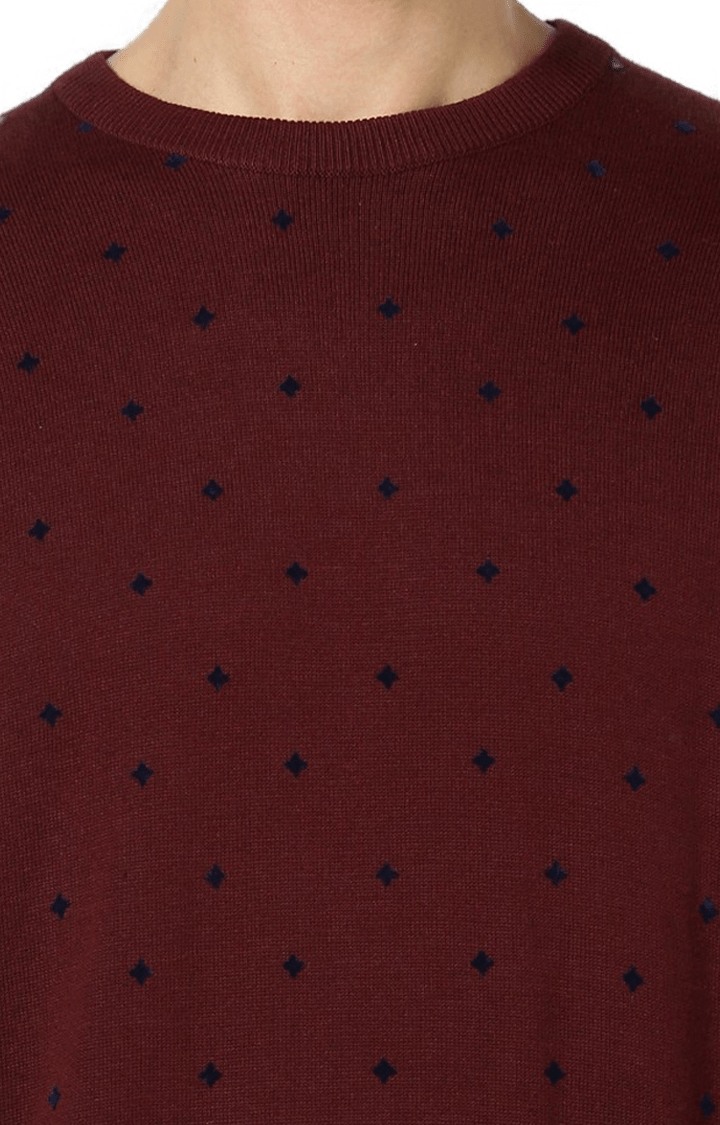 celio | Men's Red Printed Sweaters 4