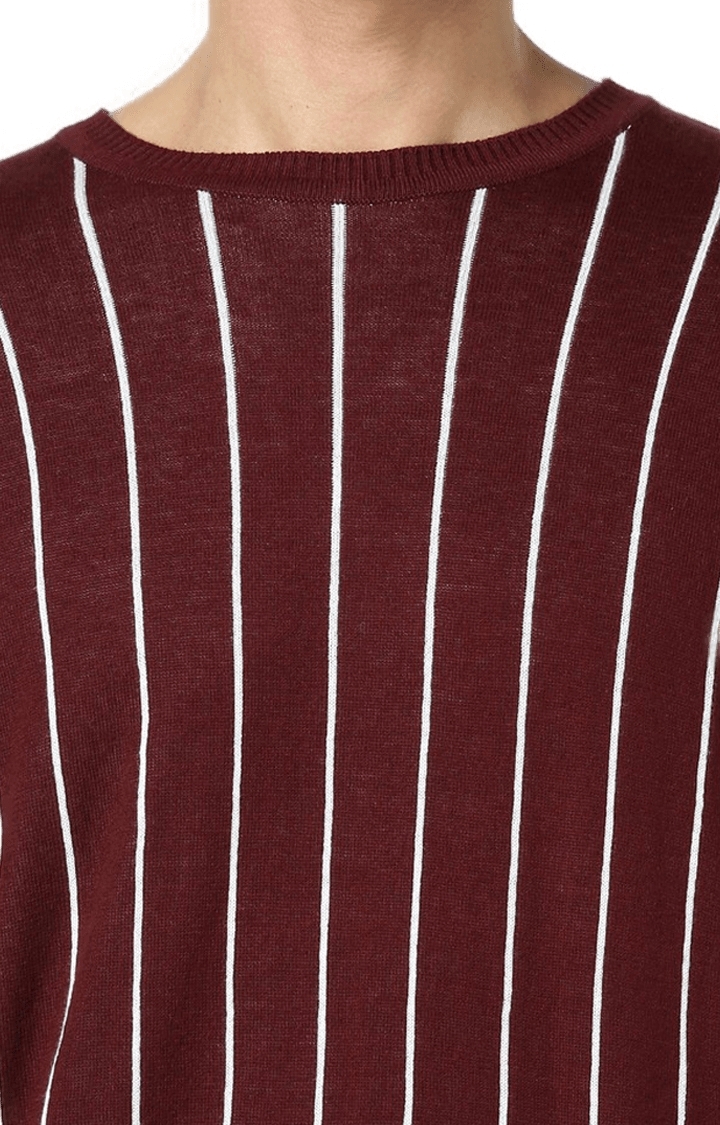 celio | Men's Red Striped Sweaters 4