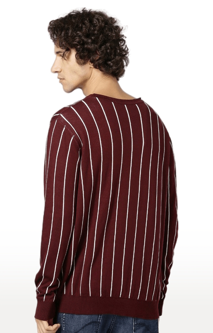 celio | Men's Red Striped Sweaters 3