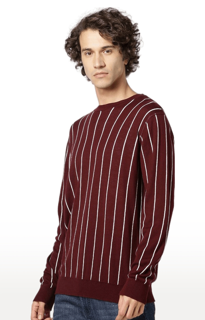 celio | Men's Red Striped Sweaters 2