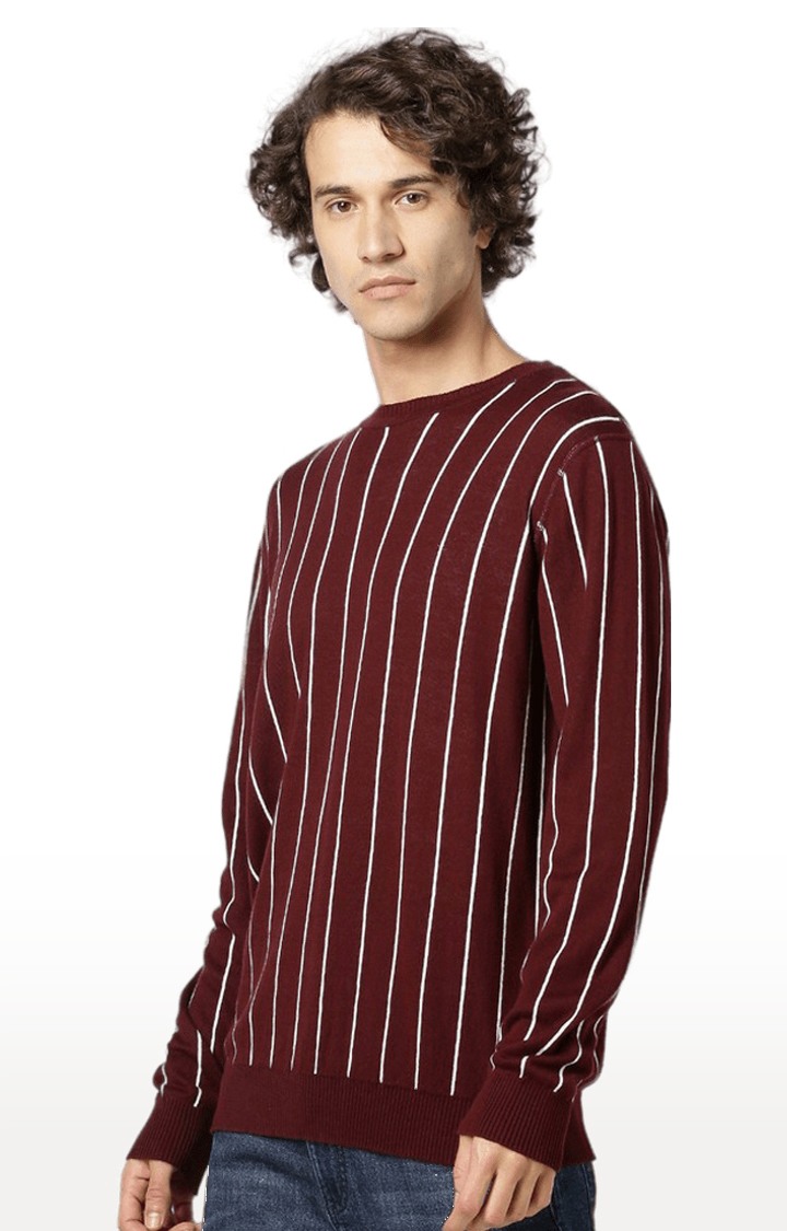 Men's Red Striped Sweaters