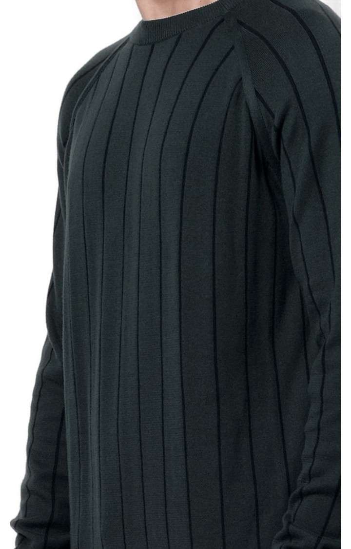 Men's Green Striped Sweaters