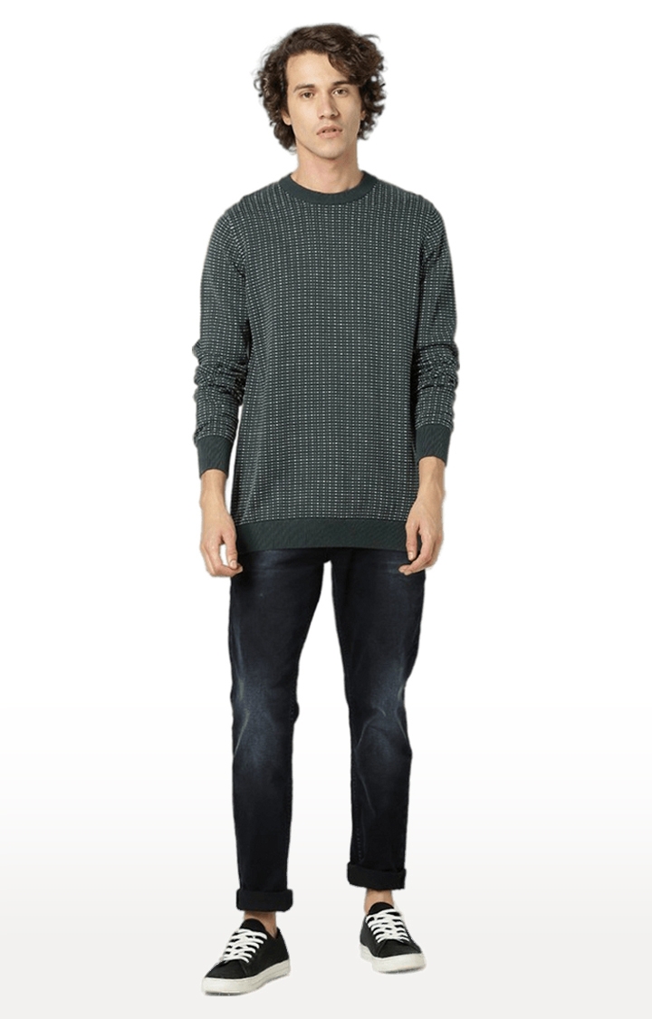celio | Men's Green Printed Sweatshirts 1