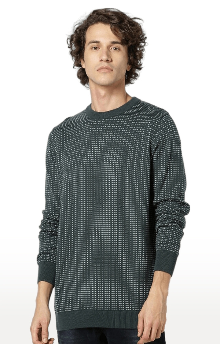 celio | Men's Green Printed Sweatshirts 0