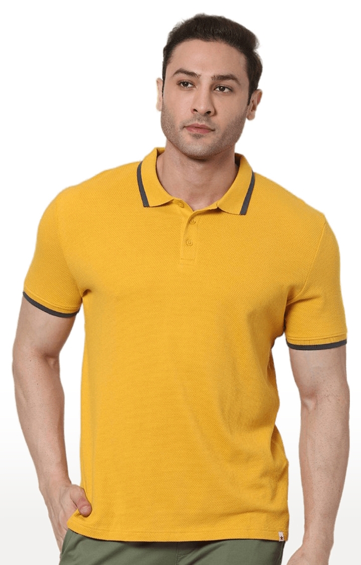 celio | Men's Yellow Solid Polos
