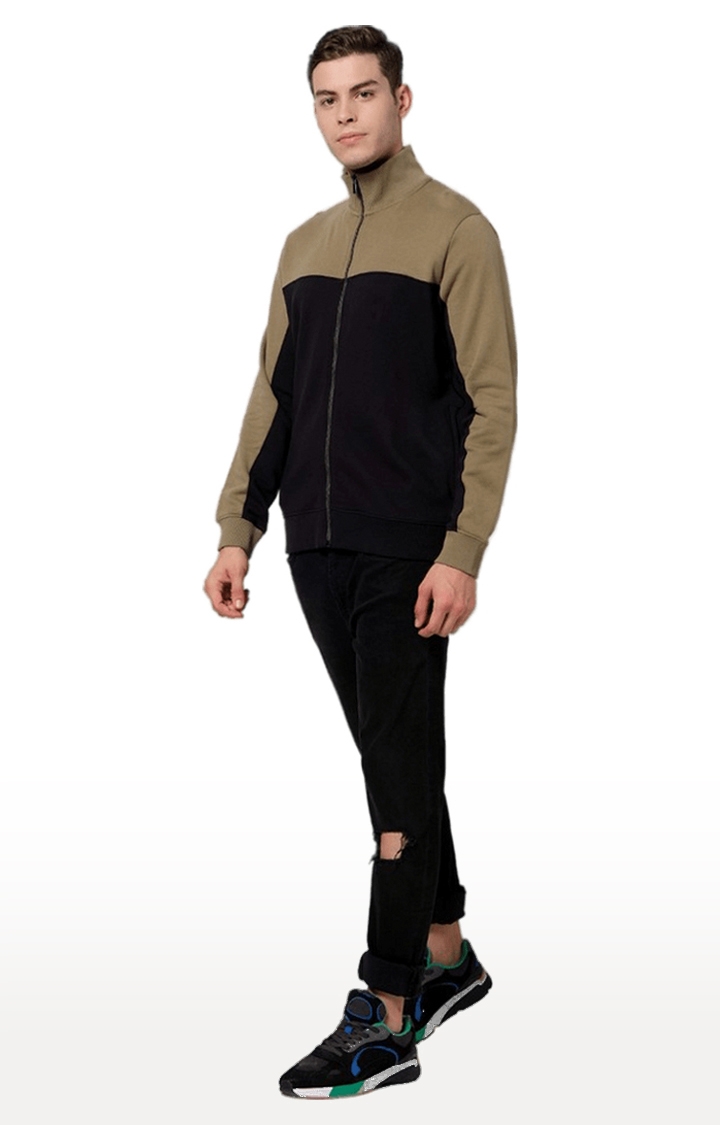 Men's Black Colourblock Sweatshirts