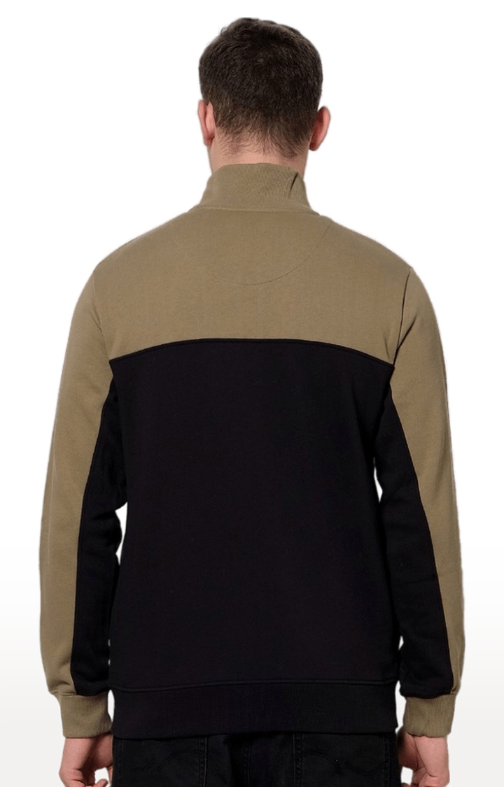 Men's Black Colourblock Sweatshirts