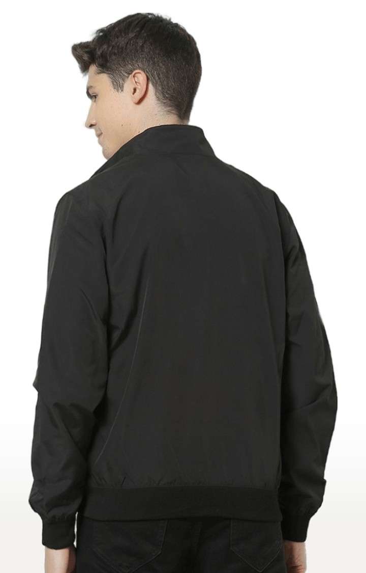 Men's Black Solid Windcheater