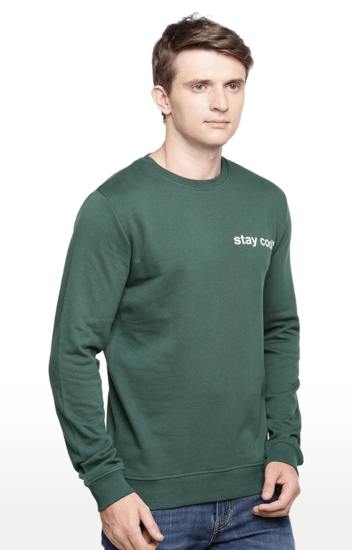 Men's Green Solid Sweatshirts