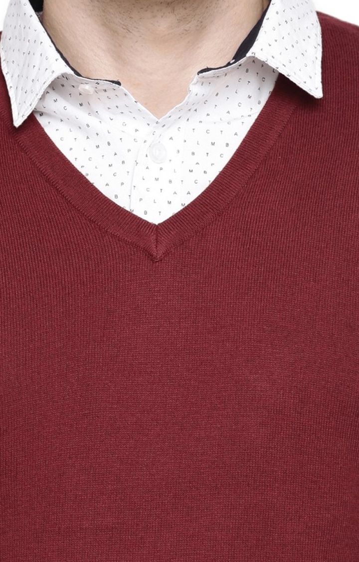 celio | Men's Red Solid Sweaters 5