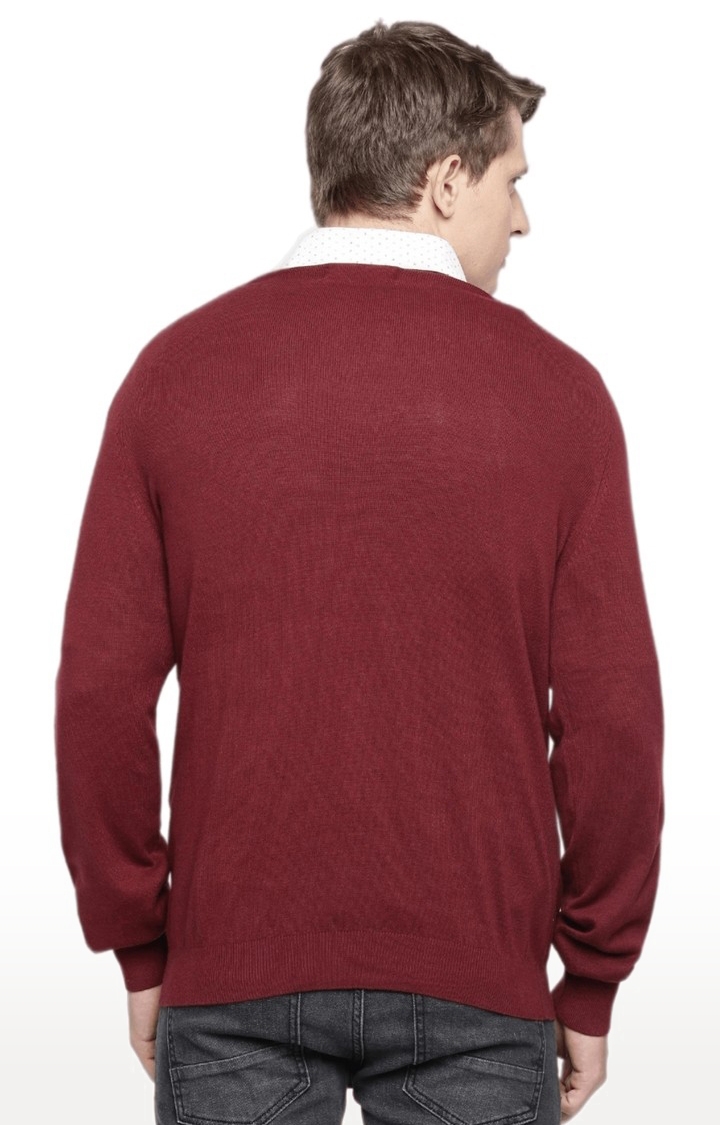 celio | Men's Red Solid Sweaters 4