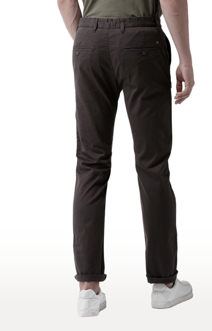 celio | Men's Grey Cotton Blend Solid Chinos 3