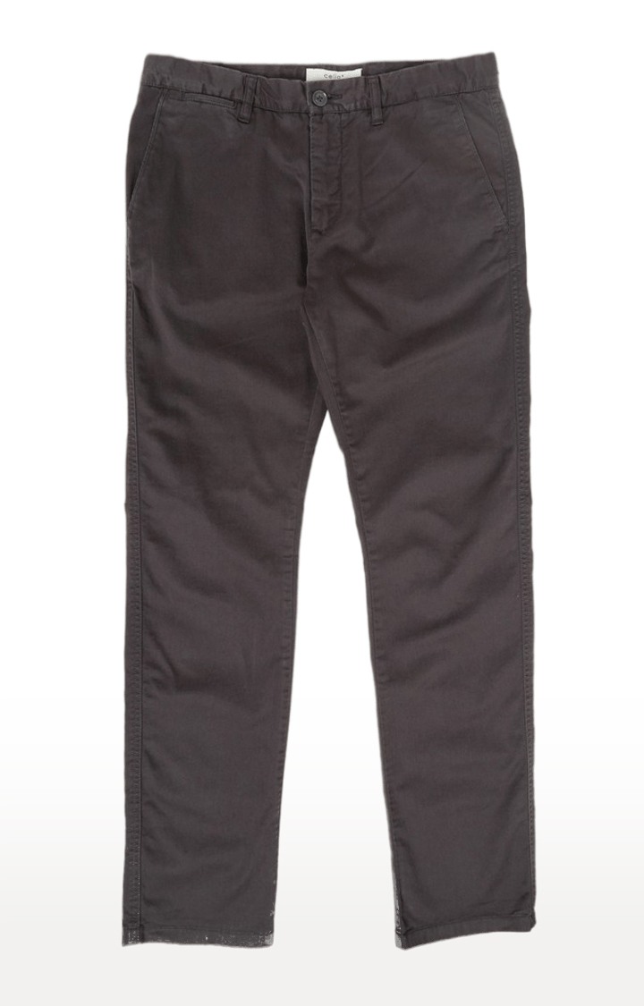 celio | Men's Grey Cotton Blend Solid Chinos 5