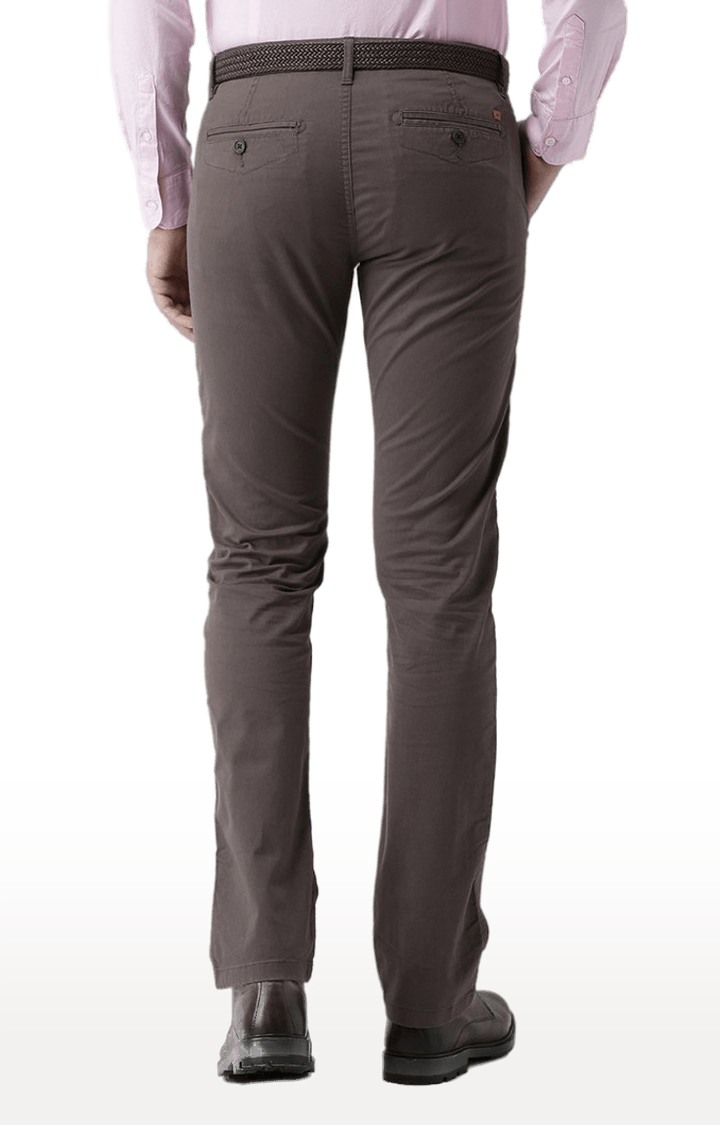 celio | Men's Grey Cotton Blend Solid Chinos 3