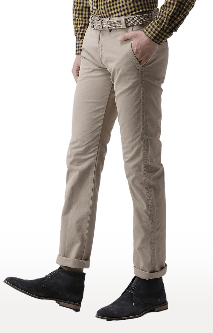 celio | Men's Beige Cotton Blend Solid Chinos 2