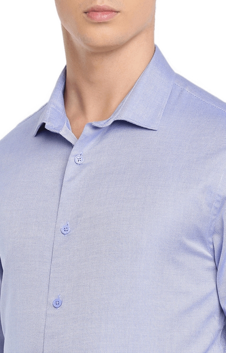 Men's Blue Solid Formal Shirts