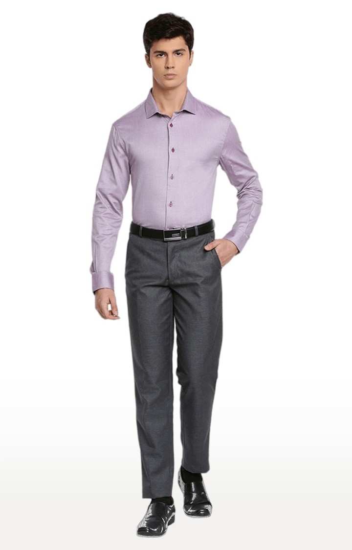 Men's Purple Solid Formal Shirts