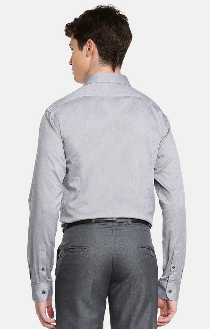 Men's Grey Solid Formal Shirts