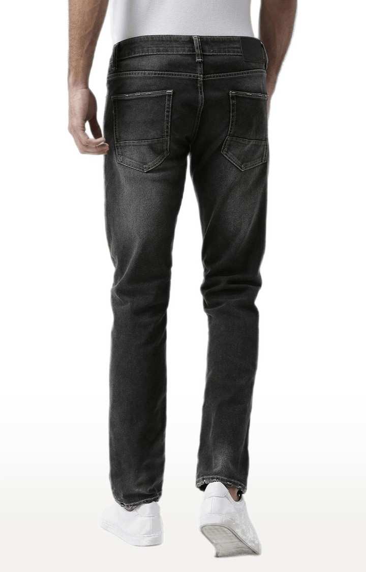 Men's Grey Cotton Blend Solid Straight Jeans