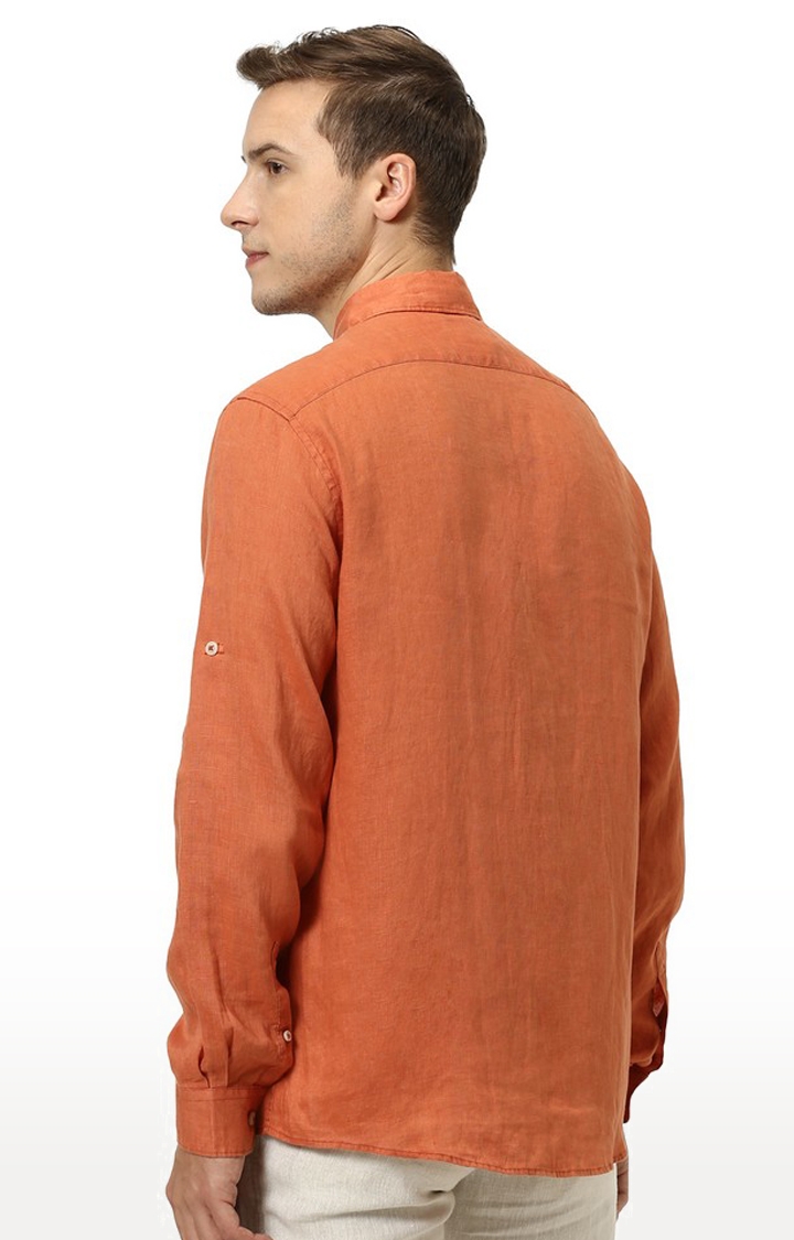 celio | Men's Orange Solid Casual Shirts 3