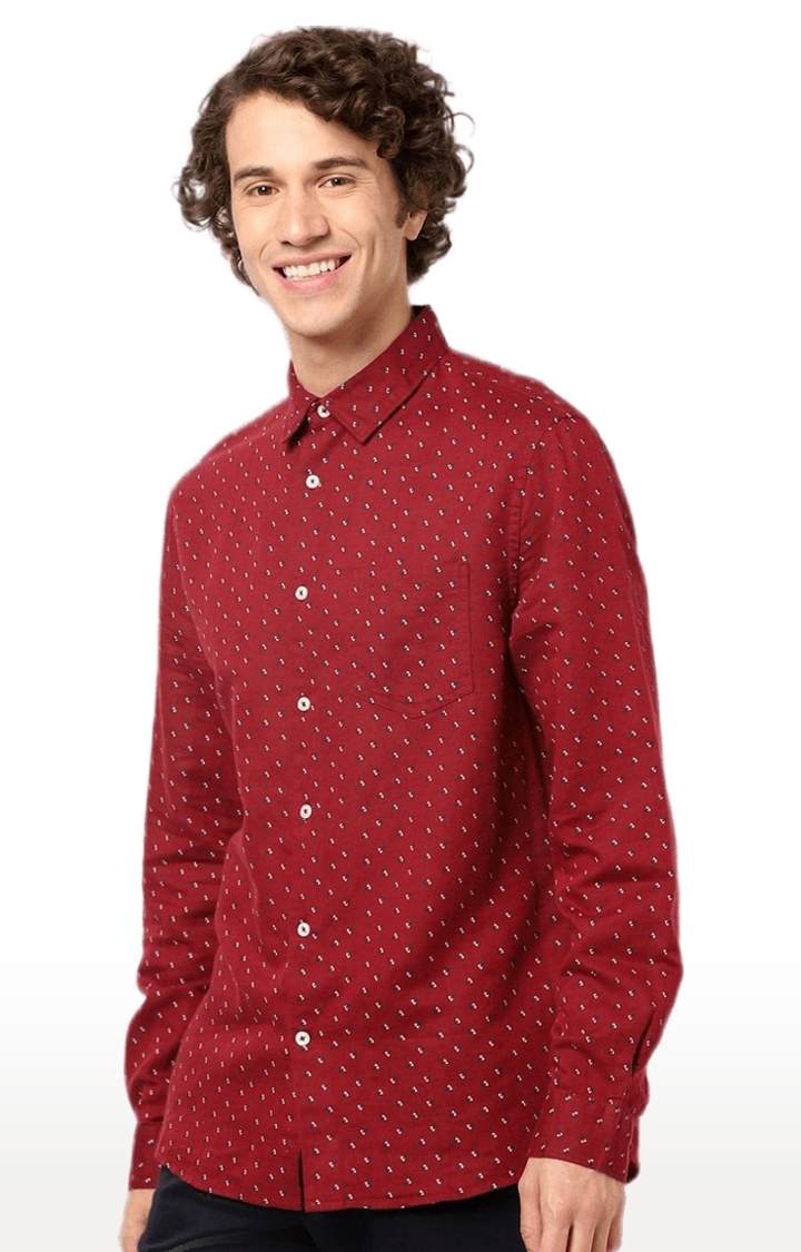 celio | Men's Red Printed Casual Shirts 2