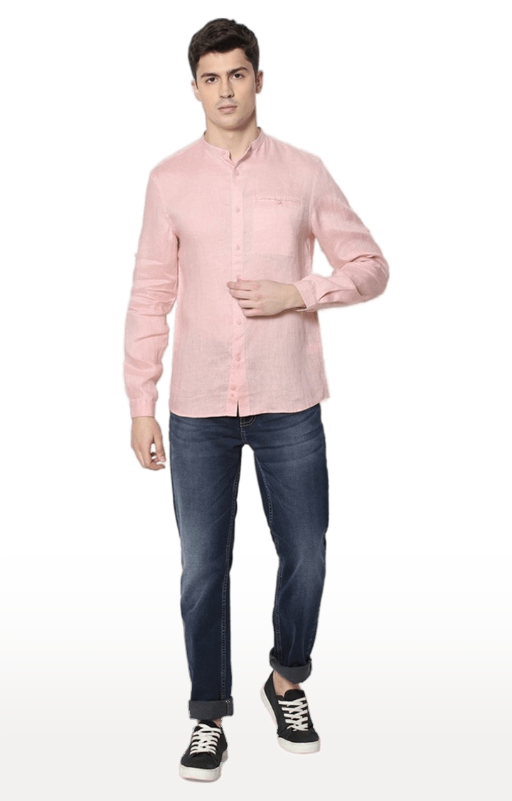 celio | Men's Pink Solid Casual Shirts 1