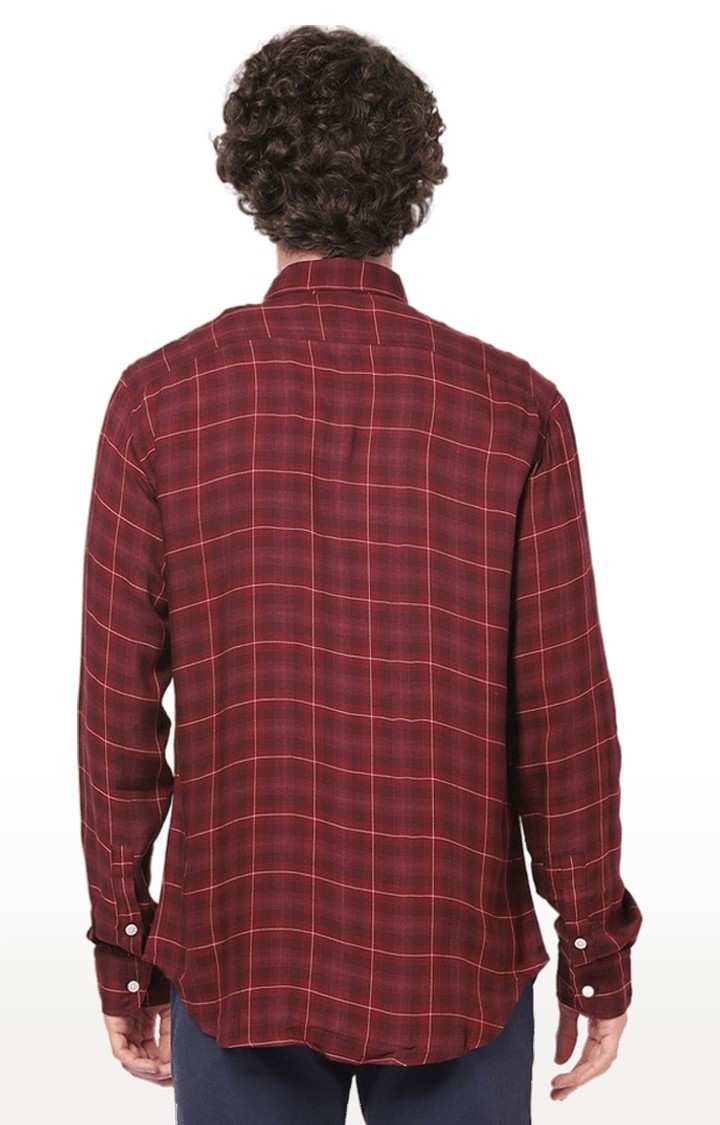 Men's Red Checked Casual Shirts
