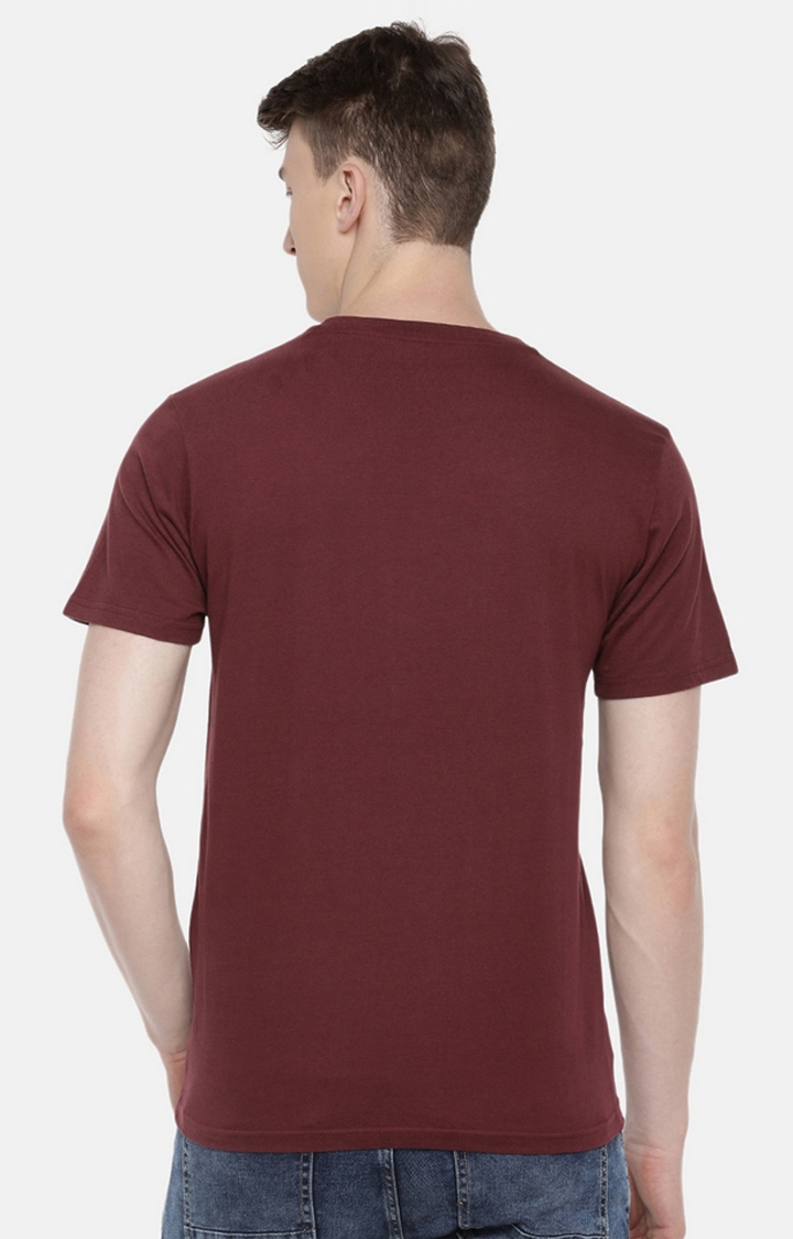 celio | Men's Red Solid Regular T-Shirts 3